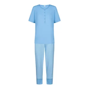 1240055-268 Mey MEY Night pyjama 3/4 length, short sleeve blue summer