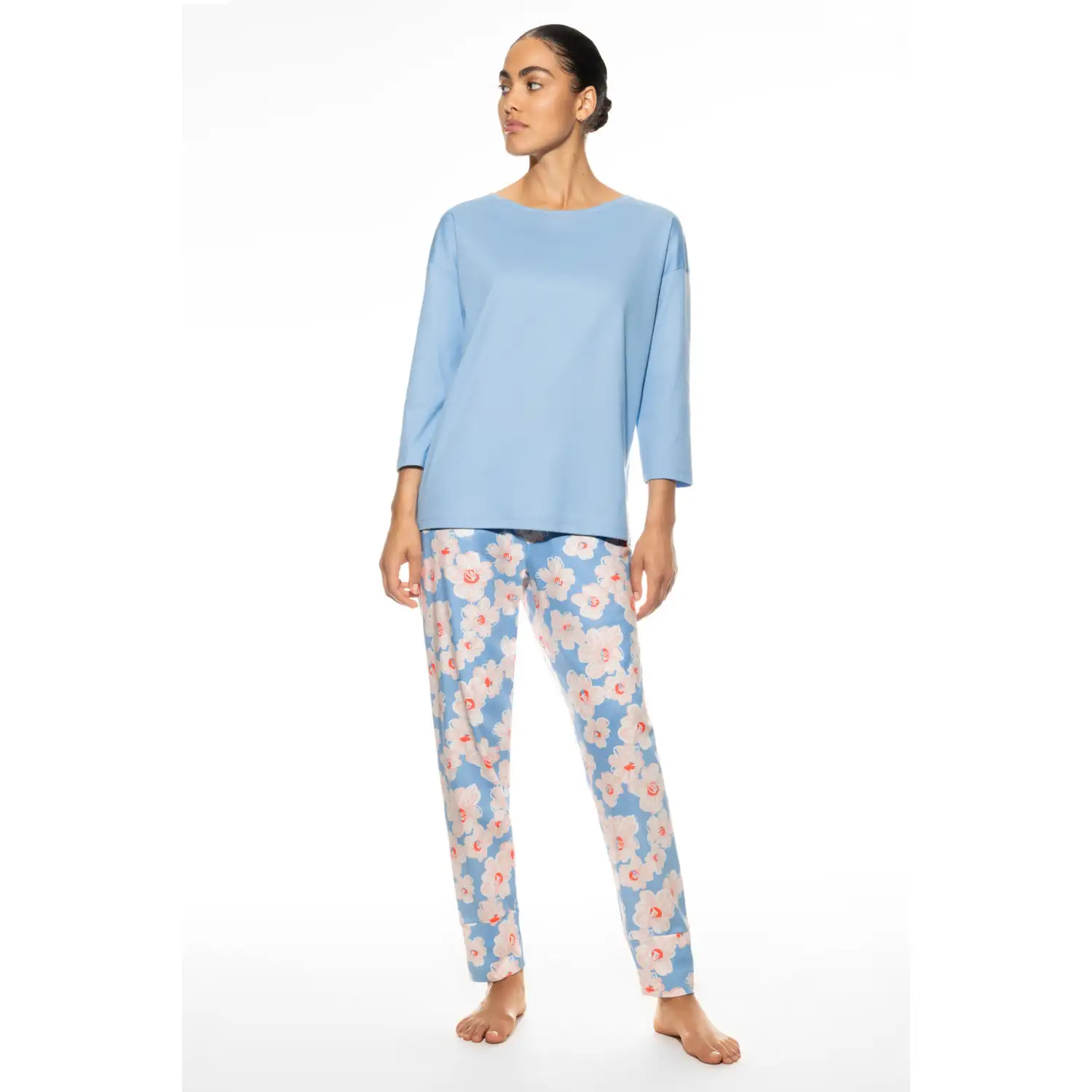 Mey 13233-544 pyjama 7/8 length, 3/4 sleeve angel blue - Afbeelding 2