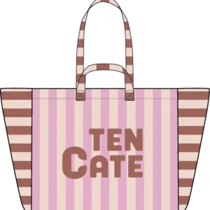 60745-6234 Ten Cate Swim canvas beach bag lila brown stripes