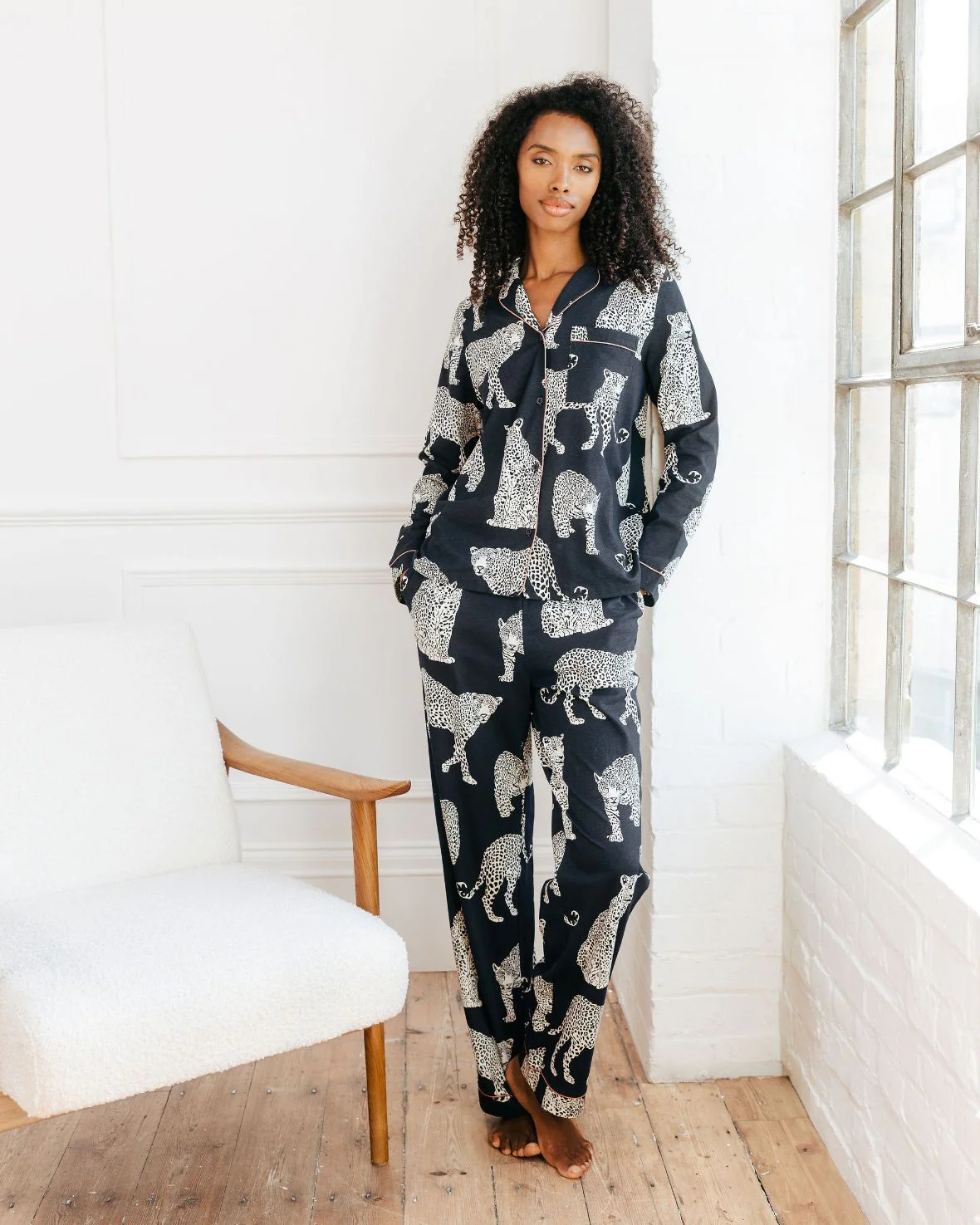 CW3007RGRA20 Chelsea Peers Button Up Long Set panter blauw