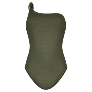 60346-2186 TEN CATE BEACH Swimsuit one shoulder padded deep olive