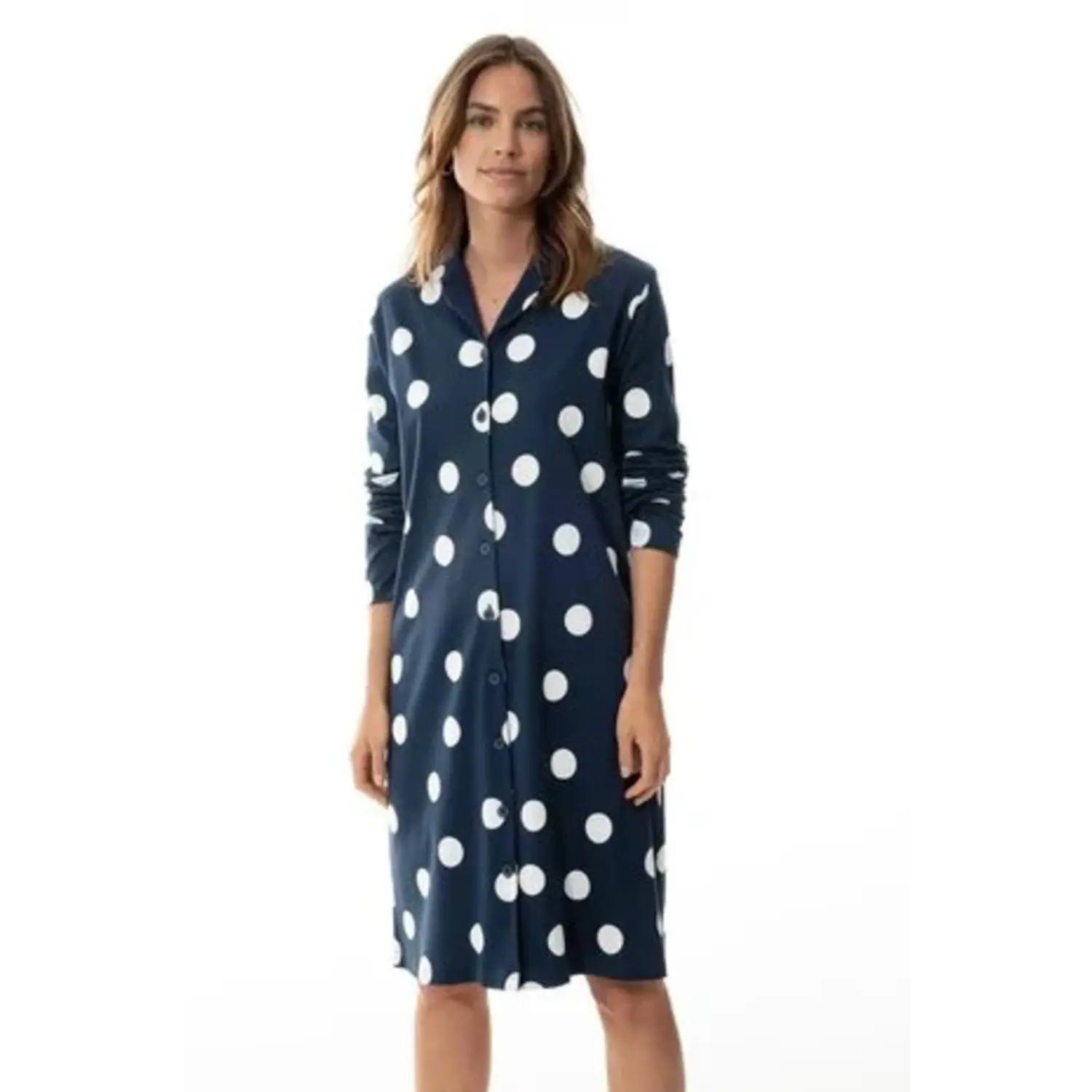 Mey sleepshirt long sleeve night blue - Afbeelding 3