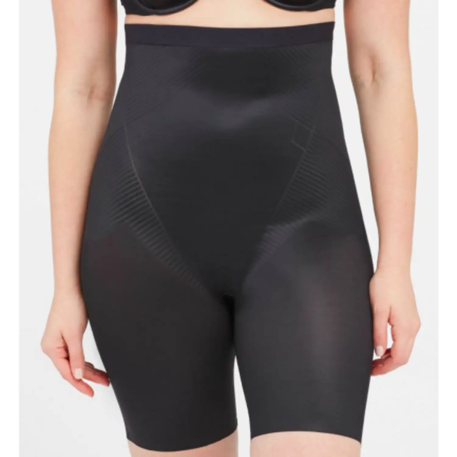 10233R-VB SPANX high waisted mid thight short very black - Afbeelding 2