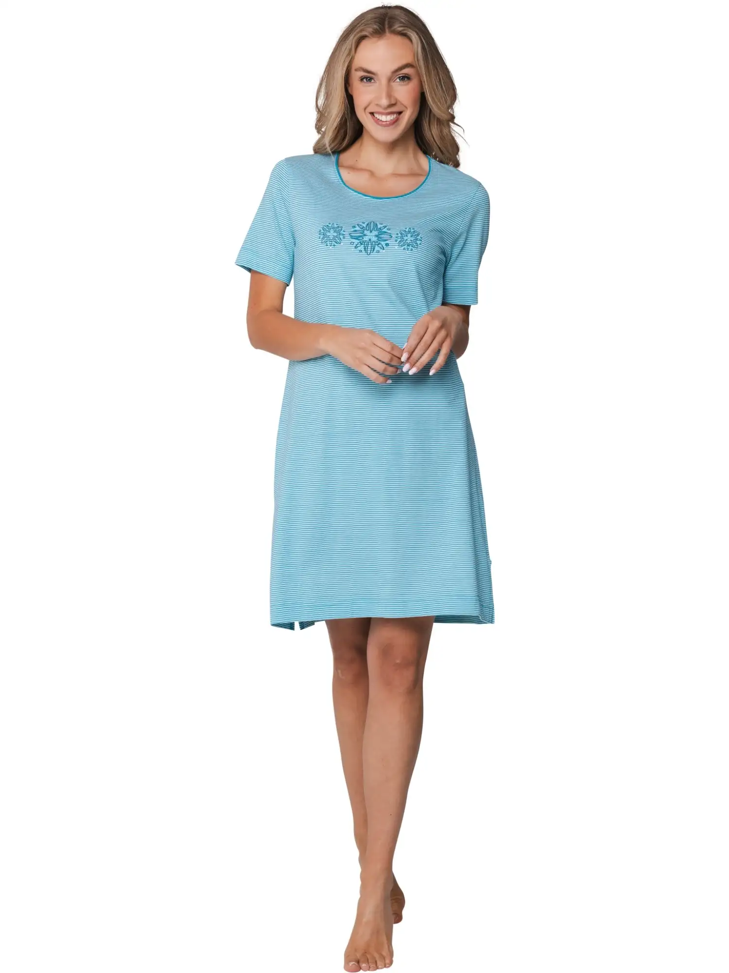 111261-104-1-600 Pastunette Nightdress km 95cm blauw - Afbeelding 2