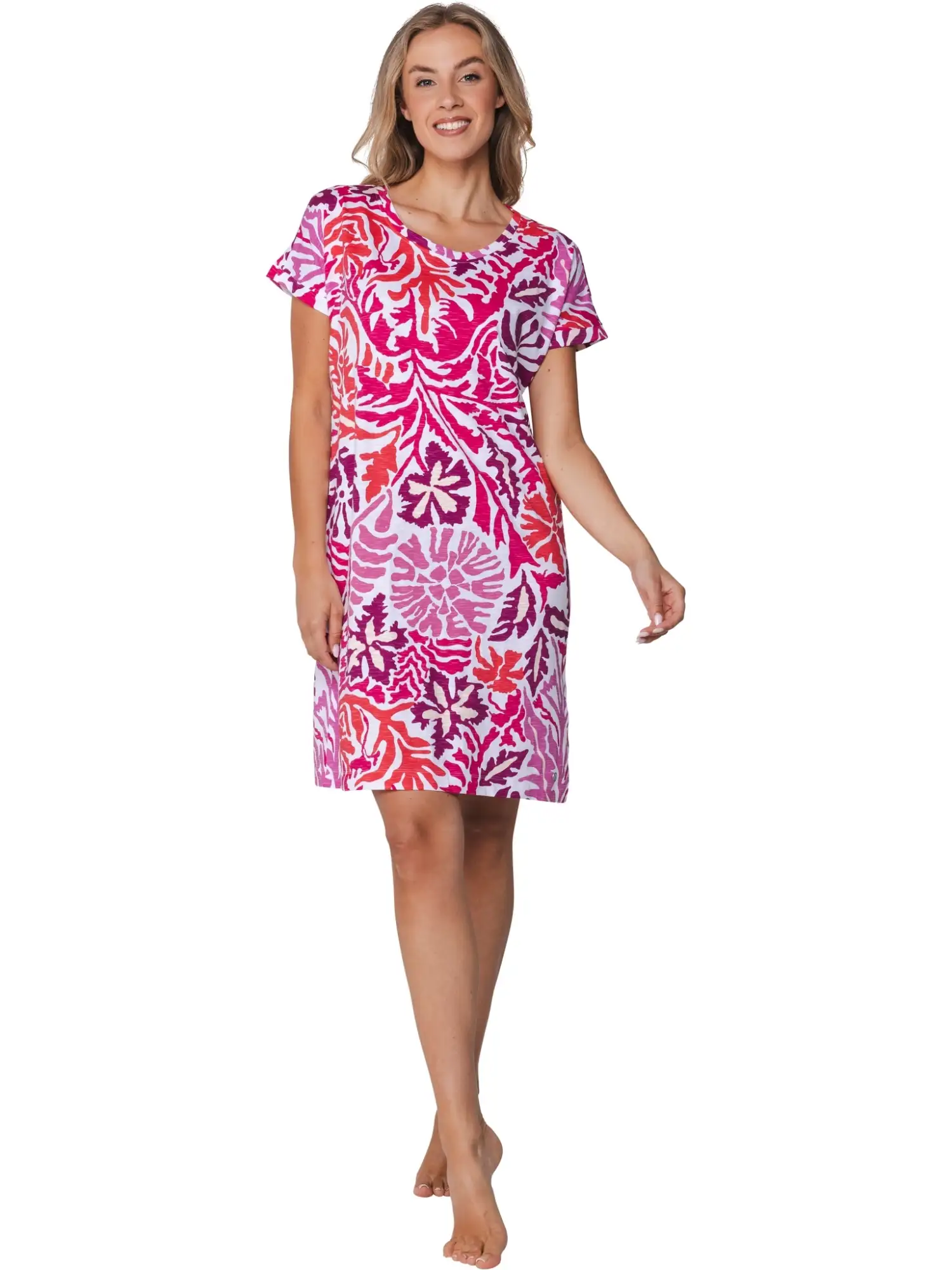 111261-110-1-220 Pastunette nightdress km 95cm dark pink - Afbeelding 2