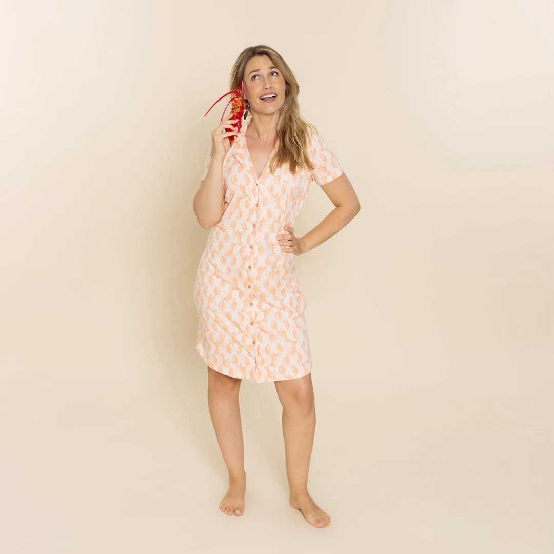 59134-38 Charlie Choe nightdress doorkn km oranje - Afbeelding 3