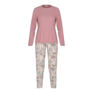 1240082-1114 Mey MEY Night pyjama 7/8 length, long sleeve bridal rose