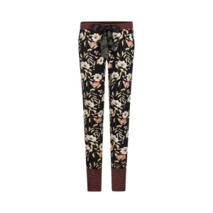 M61102-38 Charlie Choe Dames pyjamabroek Zwart Bloemen