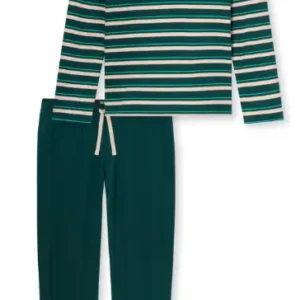 183935-725 Schiesser lsl pyjama diep zeegroen
