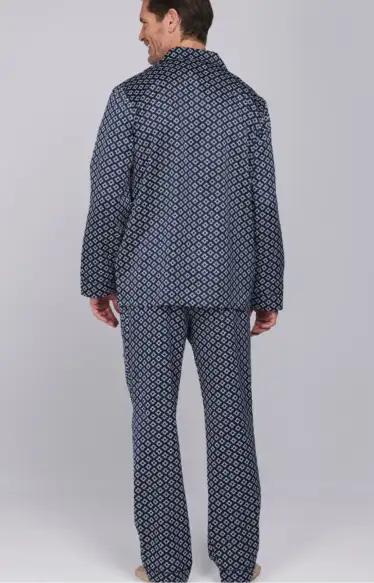 122262-800-1-520 Robson Woven Pyjama full button dark blue - Afbeelding 2